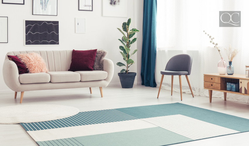 bold rugs in apartment to add color for interior decorating jobs