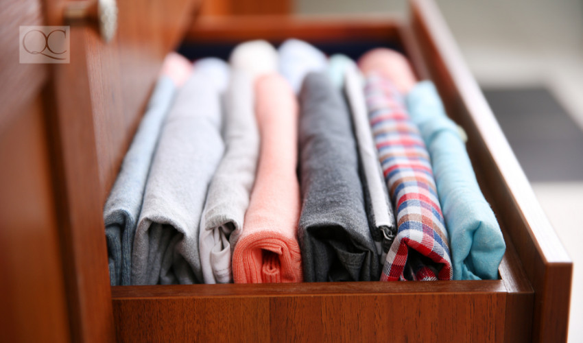 neatly folded clothes