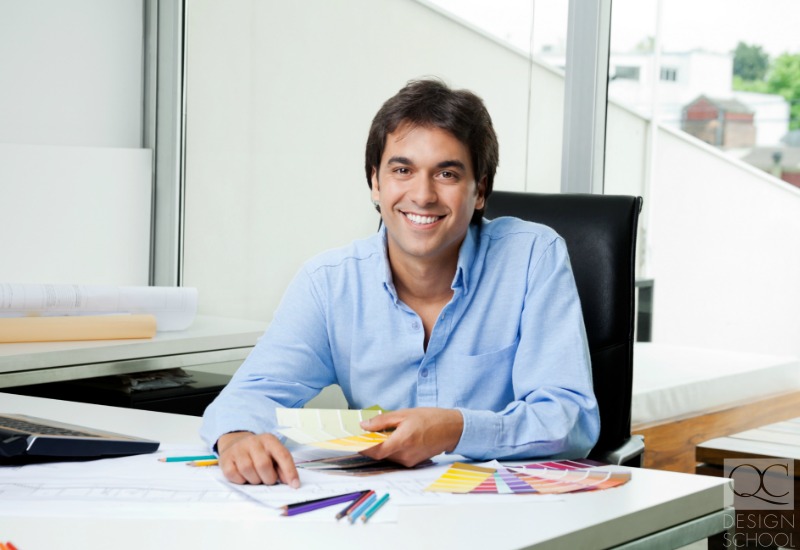 man working at interior decorating job