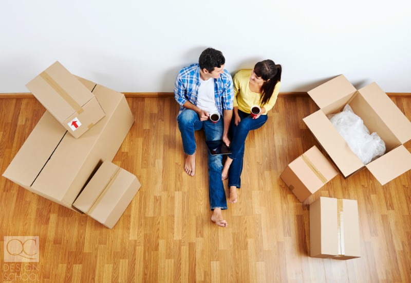 moving couple about to start interior painting