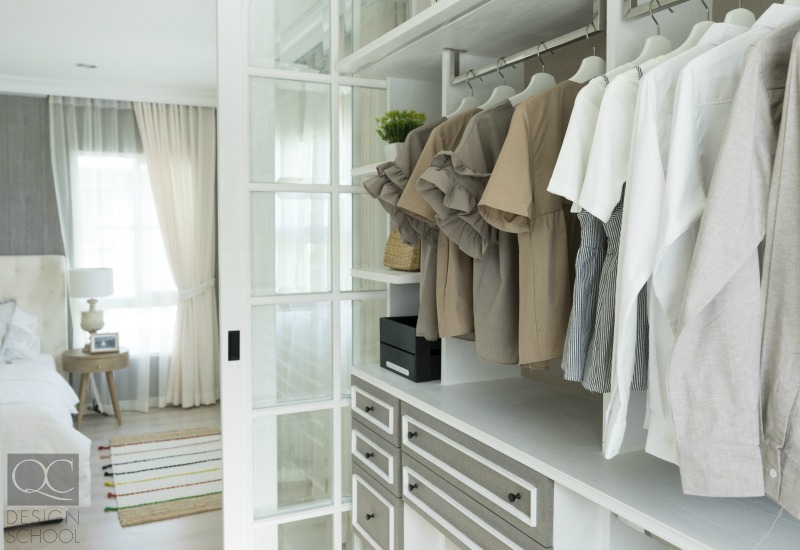 closet organized by color