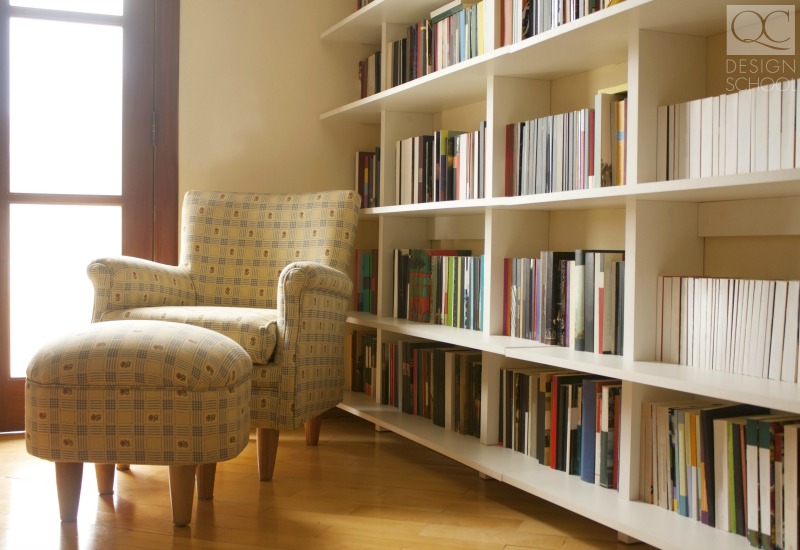 home library organized by a professional organizer