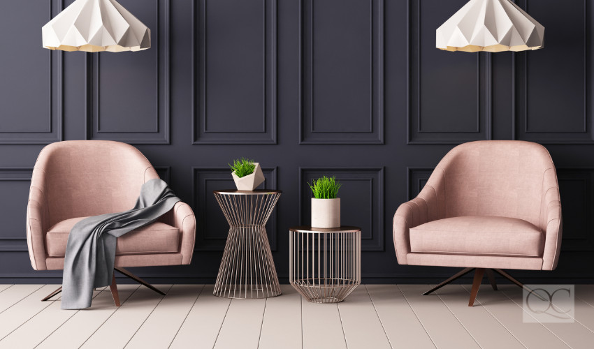 rich gray with soft pink is 2019 color pairing trend