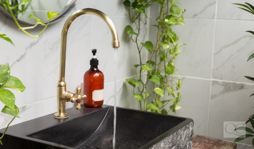 brass faucet interior decorating trend