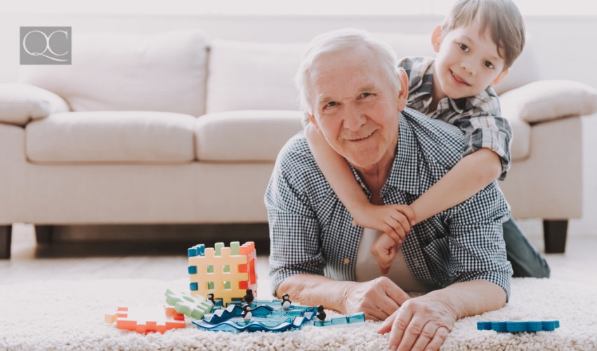 grandpa with grandson aging in place design