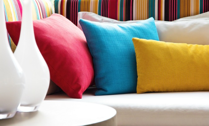 high-end pillows home staging on a budget